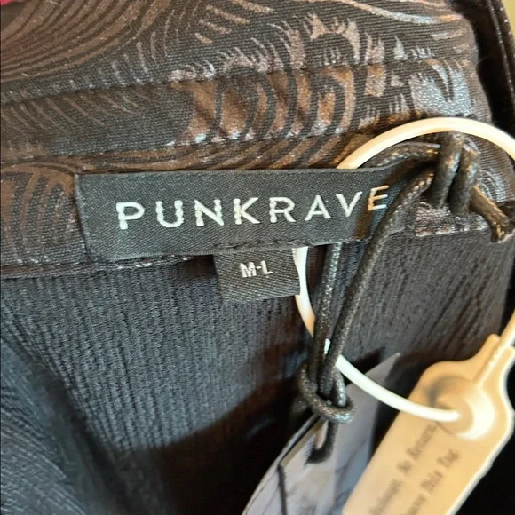 NWT Punk Rave Dark Goth Long Sleeve Asymmetric Kimono Visual Kei - Picture 12 of 13